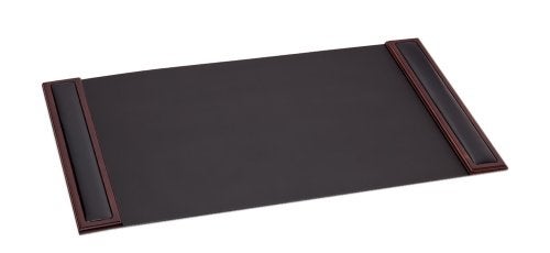 Dacasso Wood & Leather Desk Pad - Luxury Leather Desk Blotter for Writing - Padded Executive Desk Surface Protector - (Walnut & Black, 25.5” x 17.25”) - Image 5