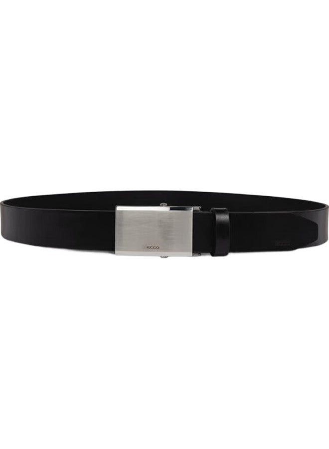 Ecco Men'S Business Casual Leather Belt With Metal Buckle, Formal Waistband 9105889, Black 100Cm, Gift Box Packaging - Image 1