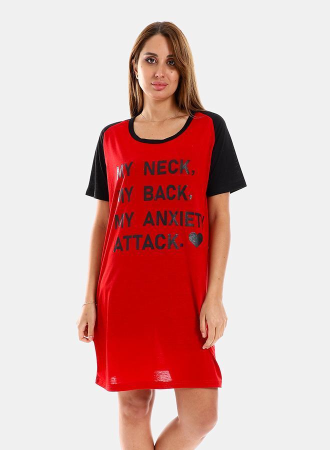 kady Women Raglan Sleeves Printed Sleepshirt - Image 1
