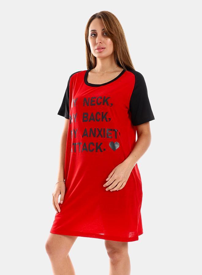 kady Women Raglan Sleeves Printed Sleepshirt - Image 2
