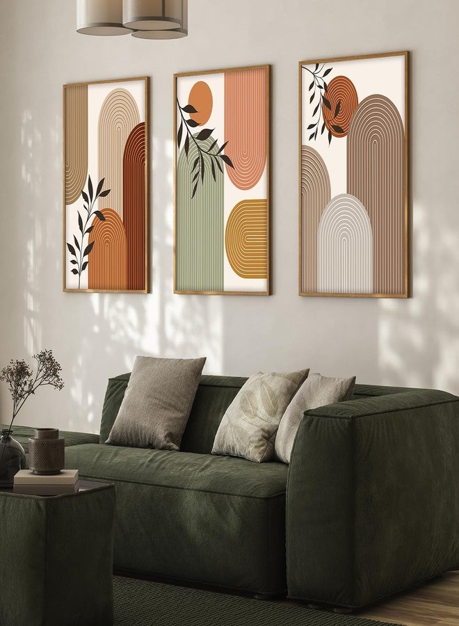 ARTELLY Boho wall Art Paintings Modern Art Framed Wall Painting for Living Room Bedroom - Wall Posters | Paintings with Frame Set of 3 (Boho 4, 13x19 inch) - Image 5