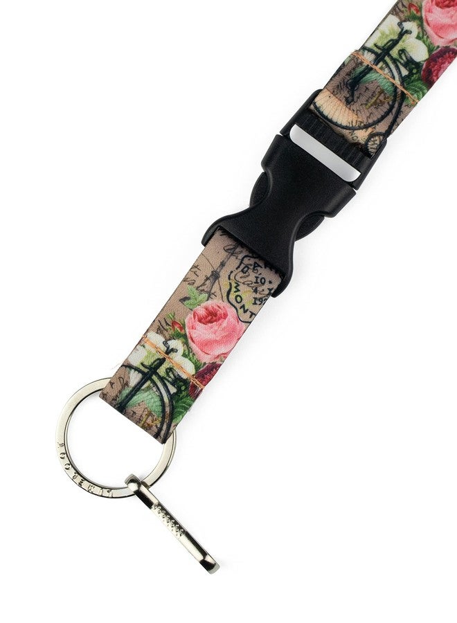 Limeloot Vintage Paris Postcard Badge Lanyard for Women and Men | Cute Lanyard for Keys with Release Buckle, and Flat Ring - Image 2