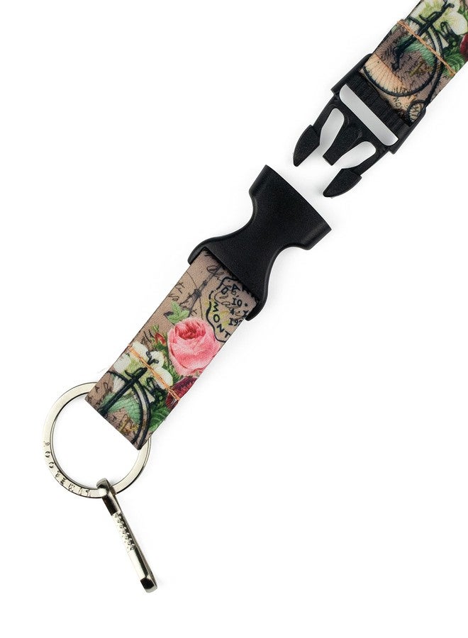 Limeloot Vintage Paris Postcard Badge Lanyard for Women and Men | Cute Lanyard for Keys with Release Buckle, and Flat Ring - Image 3