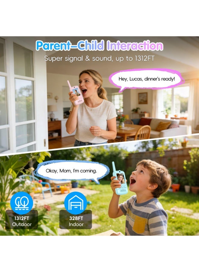 ASIV 2-Pack Kids Interactive Toys – Outdoor Camping Essential, Remote Voice & Video Parent-Child Interactive Device, Buddy Interactive Toy Set (Blue/Pink) - Image 4