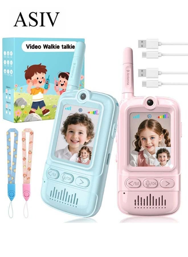 ASIV 2-Pack Kids Interactive Toys – Outdoor Camping Essential, Remote Voice & Video Parent-Child Interactive Device, Buddy Interactive Toy Set (Blue/Pink) - Image 1