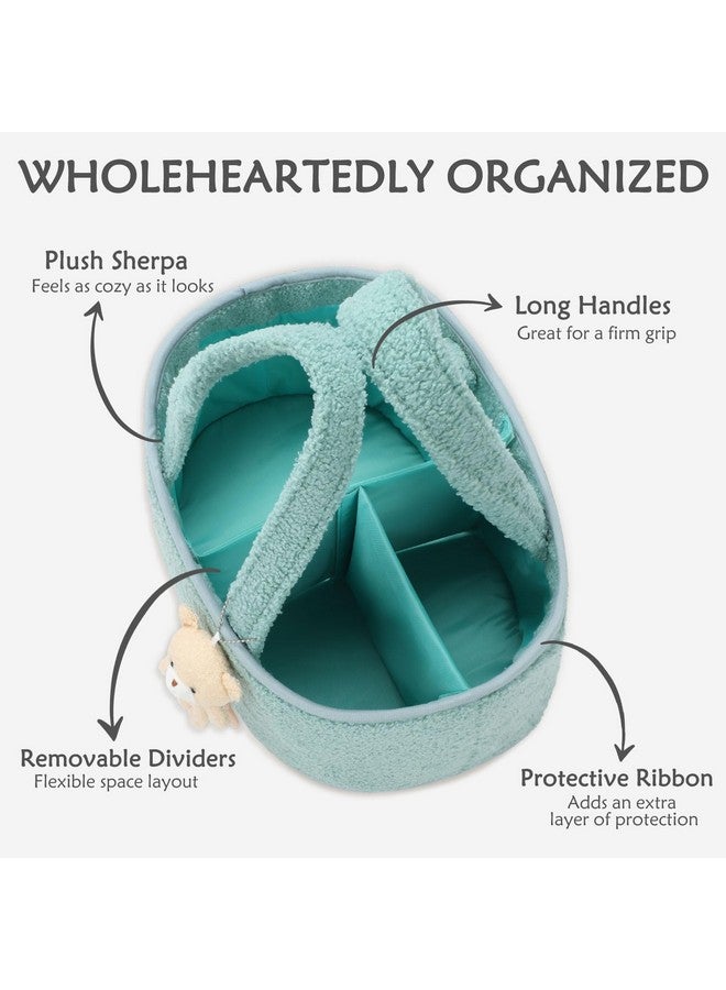CLYMENE CLYMENE Baby Diaper Caddy Organizer, Nursery Storage Basket for Diapers and Wipes - Newborn Changing Table Essentials, Baby Gift Registry for Baby Shower - Diaper Tote Bag for Car Travel - Sage Green  - Image 2