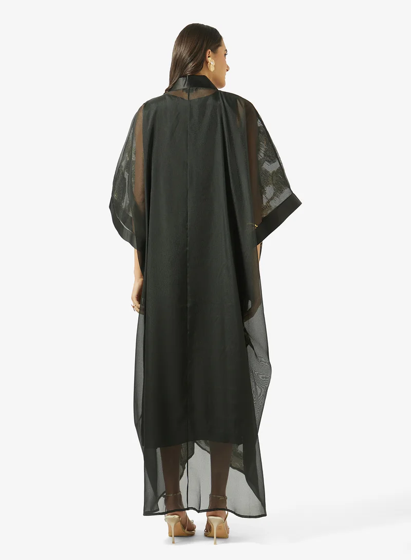 Golden Apple  Vneck Organza Abaya for Women | Best Price UAE