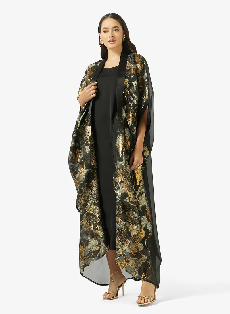 Vneck Organza Abaya