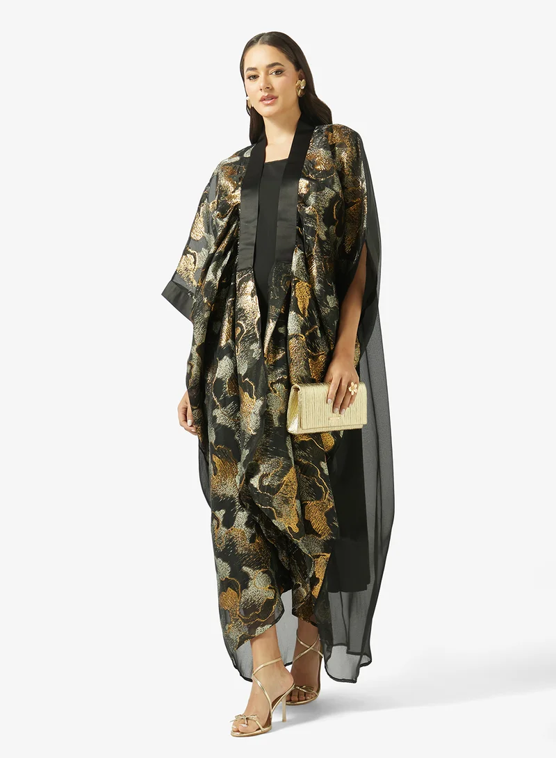 Golden Apple  Vneck Organza Abaya for Women | Best Price UAE
