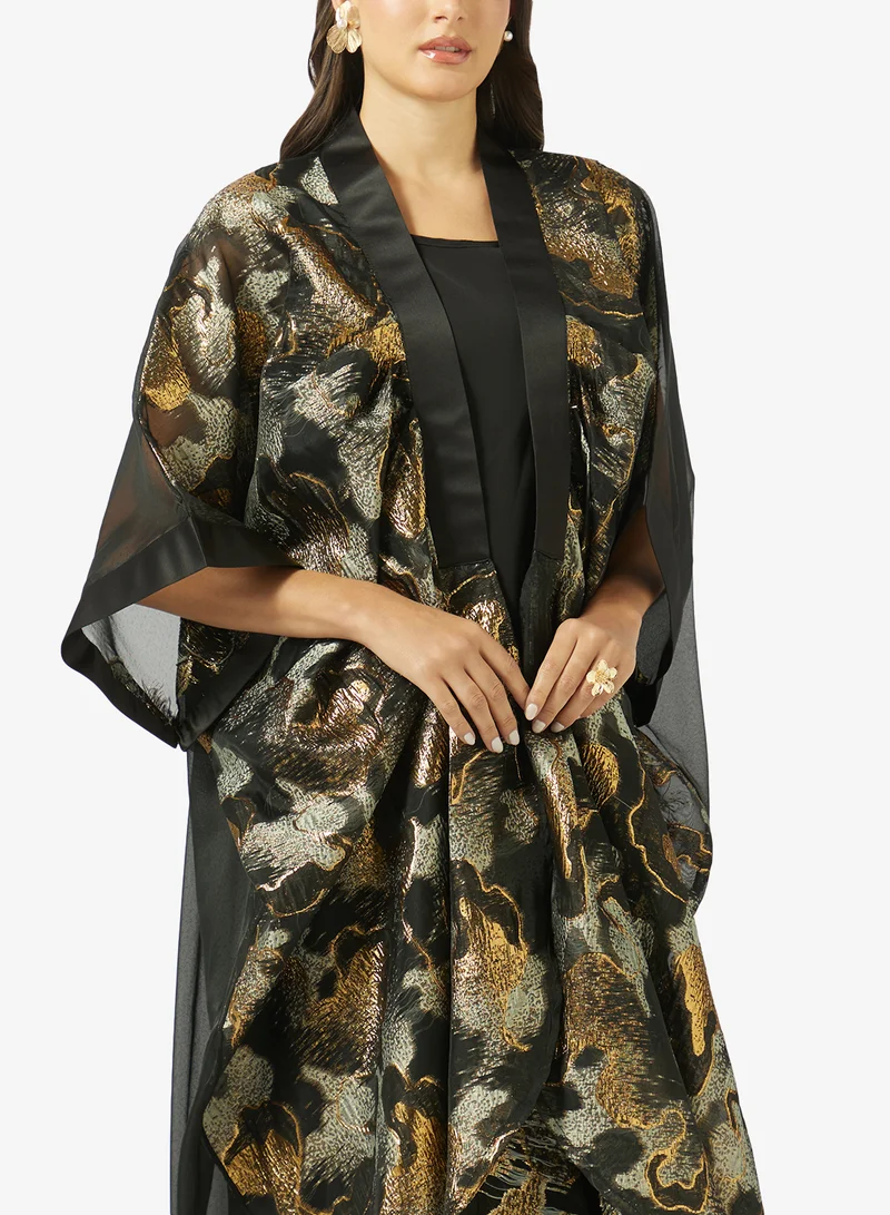 Golden Apple  Vneck Organza Abaya for Women | Best Price UAE