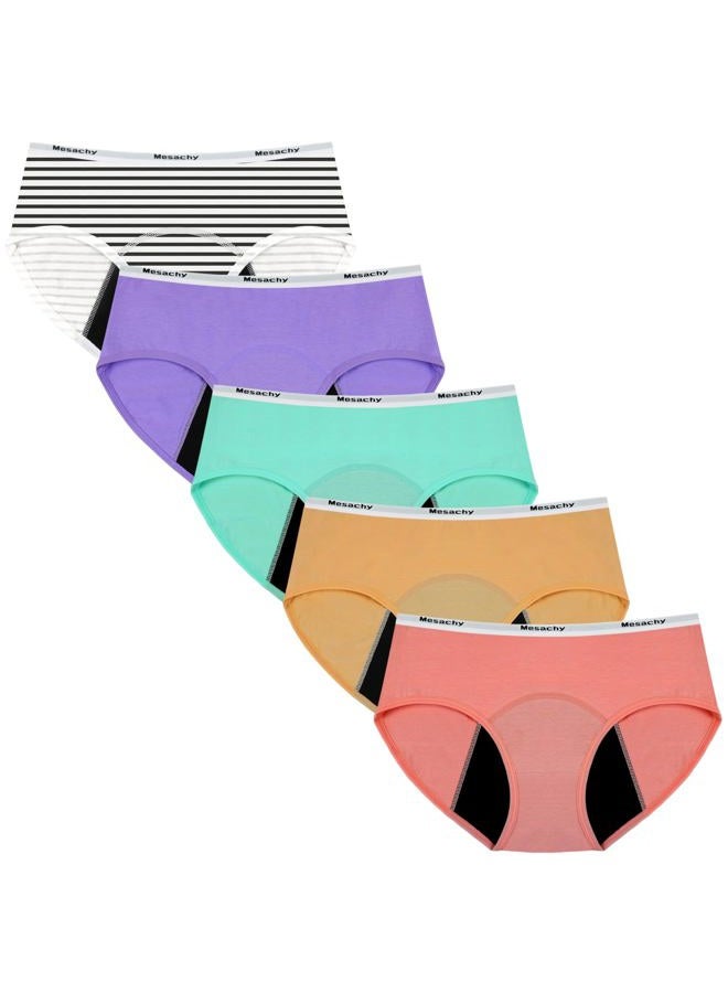 Mesachy Teen Girls Period Underwear for Heavy Flow High absorbency Kids Period Panties Leakproof Soft Cotton Briefs, Xsk5-1, 14-16 years - Image 1