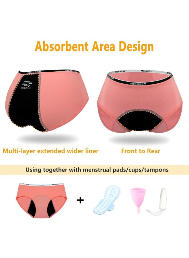 Mesachy Teen Girls Period Underwear for Heavy Flow High absorbency Kids Period Panties Leakproof Soft Cotton Briefs, Xsk5-1, 14-16 years - Image 4