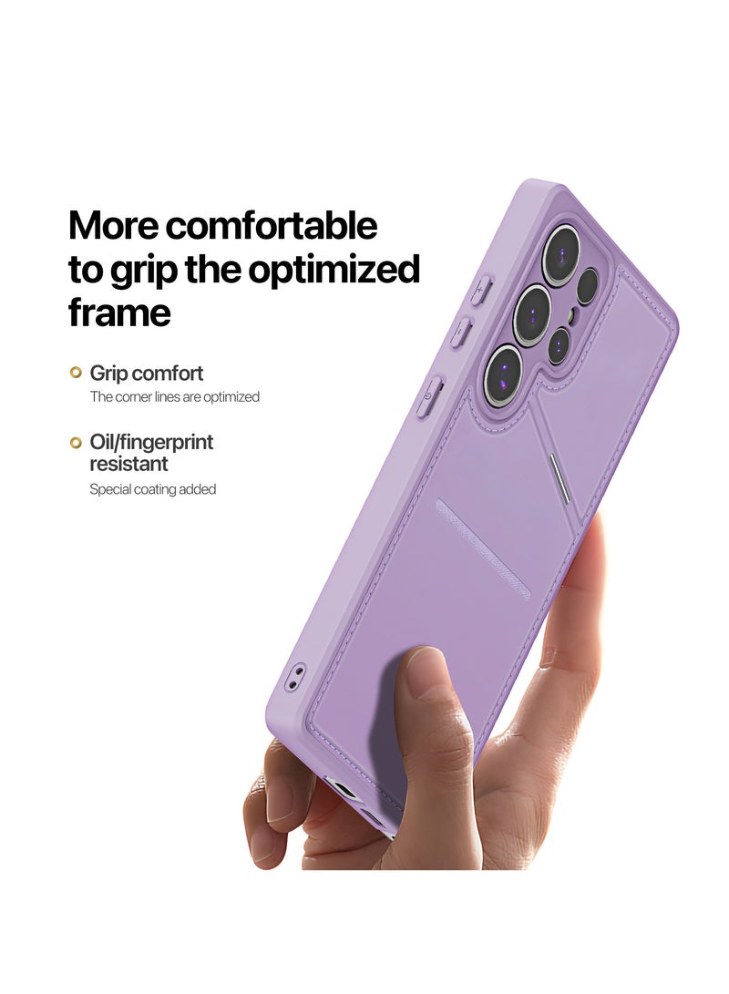 دوكس دوتشيز حافظة دوكس دوتشيز لهاتف سامسونج جلاكسي اس 25 الترا مع مسند وحامل بطاقة الائتمان متوافق مع غطاء حماية شديد التحمل من الجلد ماج سيف (بنفسجي ) - Image 5