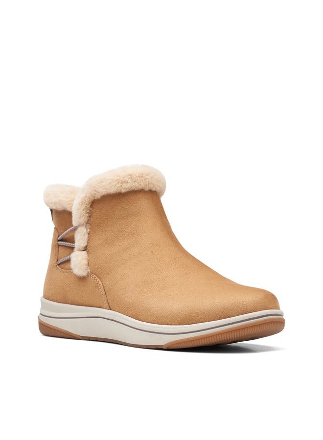 clarks Women's Breeze Fur Ankle Boot, Tan, 10 Wide - Image 4