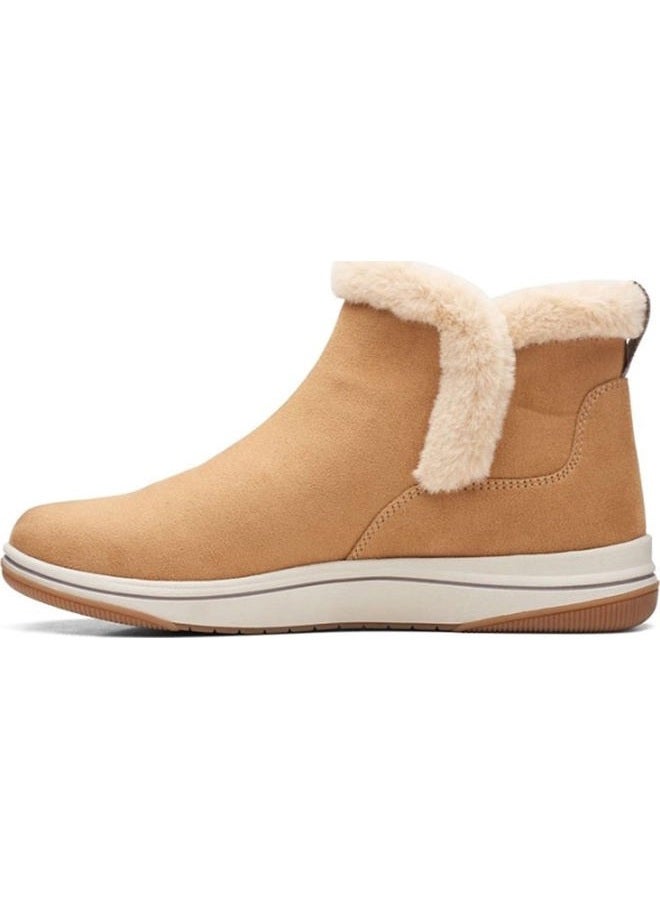 clarks Women's Breeze Fur Ankle Boot, Tan, 10 Wide - Image 2