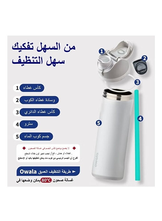 زجاجة ماء معزولة من الفولاذ المقاوم للصدأ مع قشة، خالية من مادة BPA، مثالية للرياضة والسفر والمدرسة (ماينكرافت 24 أونصة) - Image 4