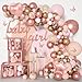 Amandir 135pcs Rose Gold Balloons Girl Baby Shower Decorations Butterfly Stickers Balloon Garland Arch Kit Baby Box with Letter AZBaby for Wedding Bridal Birthday Party Decoration - Image 2