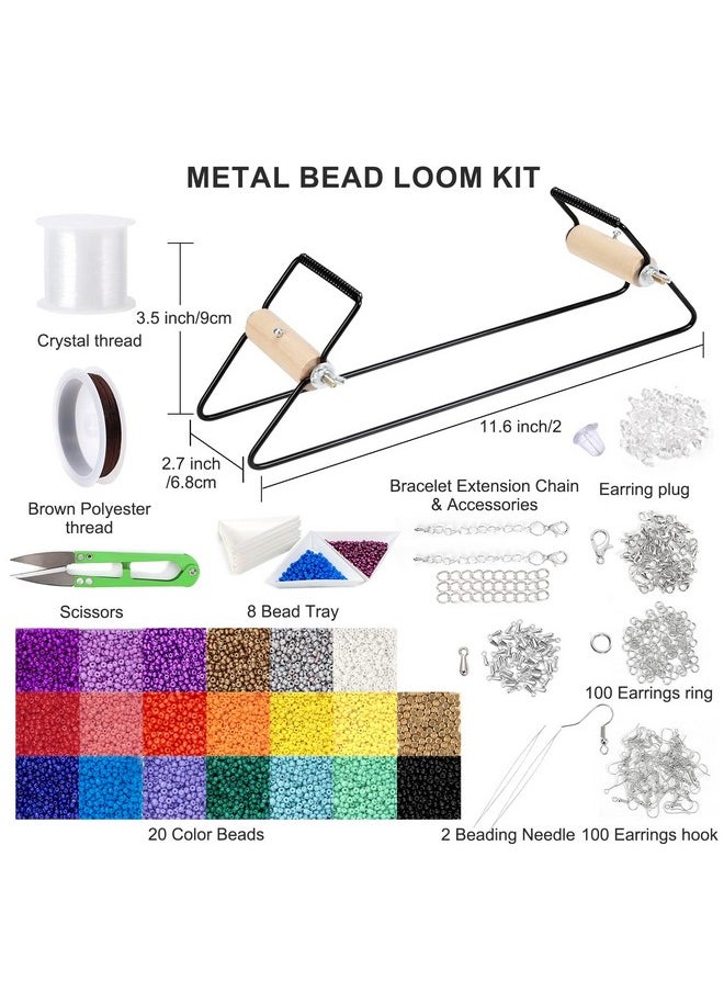 PP OPOUNT - Bead Loom Kit, Beading Supplies With 9700 Pcs Seed Beads, Tray, Scissors Making Accessories, Beading Loom Kits For Adults Jewelry Making Bracelets Belts - Image 1