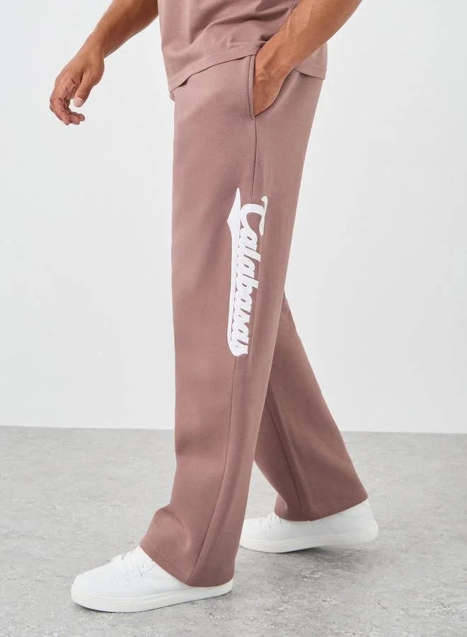 Styli Styli Slogan Applique Detail Twill Oversized Joggers
