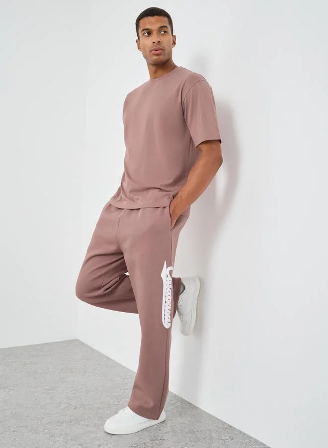 Styli Styli Slogan Applique Detail Twill Oversized Joggers