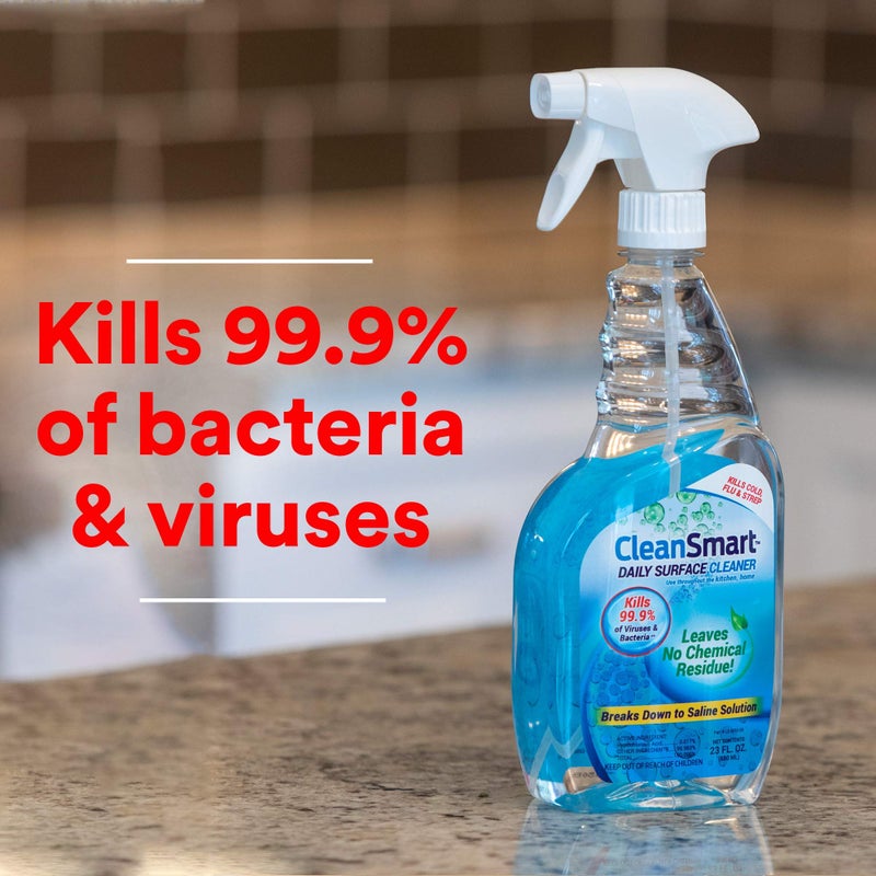 CleanSmart Daily Surface Cleaner and Pet-Safe Disinfectant, Kills 99.9% of Viruses, Bacteria, 23 ounce Bottle (Pack of 2) - Image 4