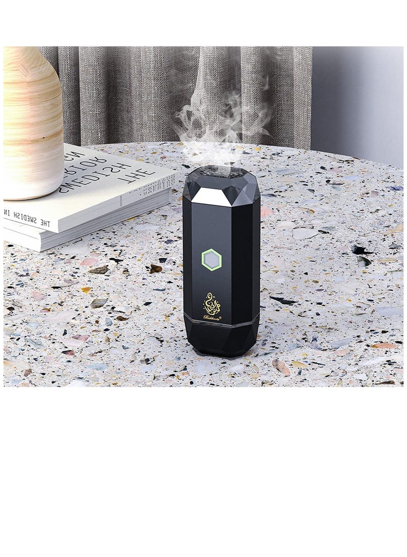 Bakhoor 2021New Portable Mini USB Oudy Arabic Electric Bakhoor Hair Rechargeable Ramadan Car Bukhoor Oil Wax Melt Incense Burner (Black)  - Image 3