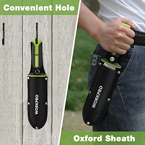 WORKPRO Hori Hori Garden Knife, 7" Stainless Steel Blade with Cutting Edge, Garden Tools with Oxford Sheath, Ergonomic TRP Handle with Hanging Hole for Weeding, Planting, Digging, Green - Image 5