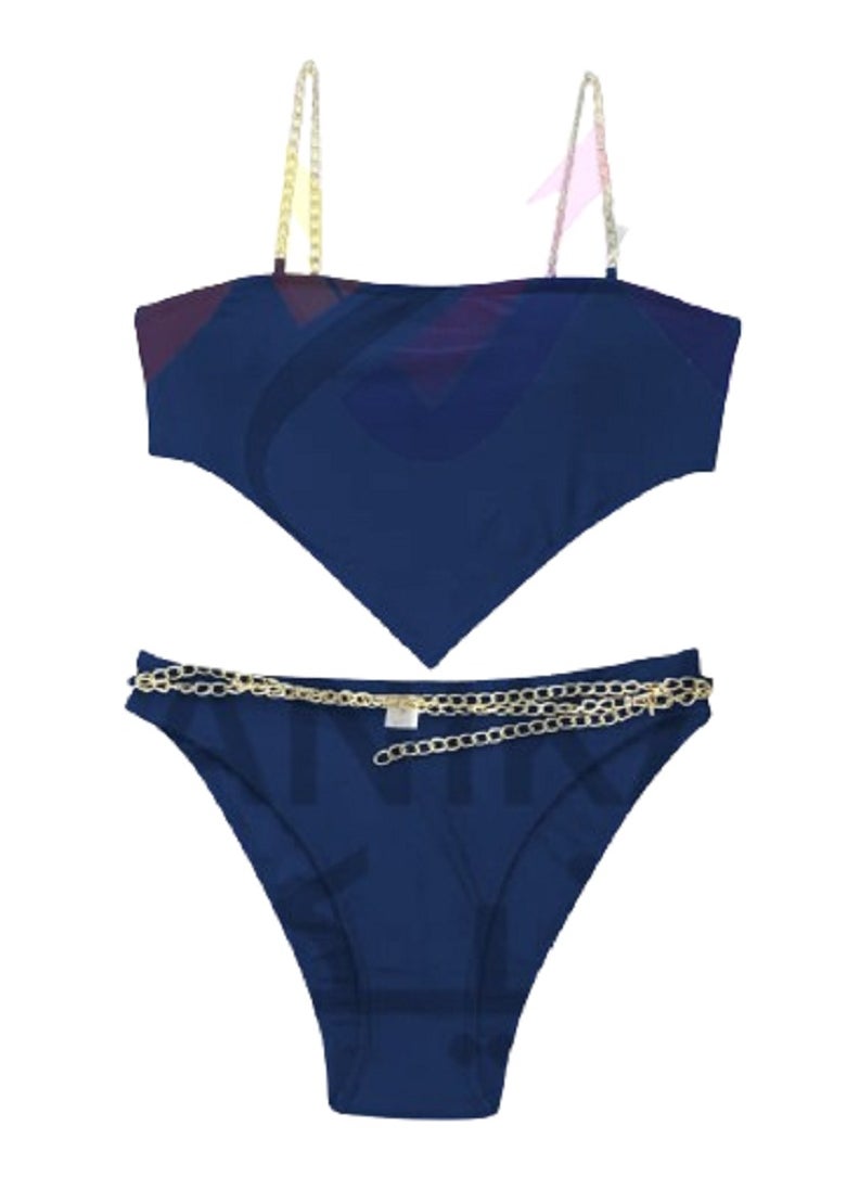 Ward - Women's Two-Piece Lingerie Set Decorated with Chains - Image 1