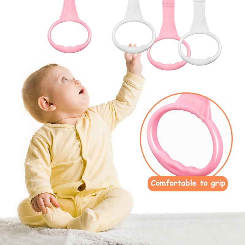 SAFIGLE 4Pcs Baby Playpen Pull up Ringsï¼šPull up Rings for Play Penï¼ŒBaby Walking Exercises Assistant - Playpen & Crib Hanging Loop Accessories for Help Stand up Walking Training Tool Newborn - Image 2