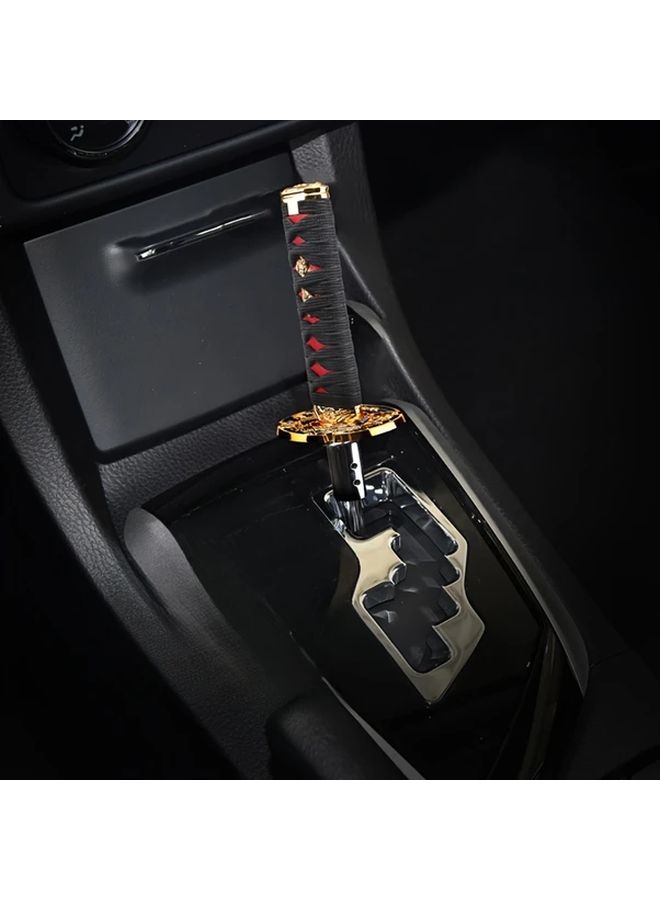 Universal Dust Cover Shift Knob Collars With Adapters 200mm JDM Katana Samurai Sword Shift Knob Car Gear Lever Black - Image 3