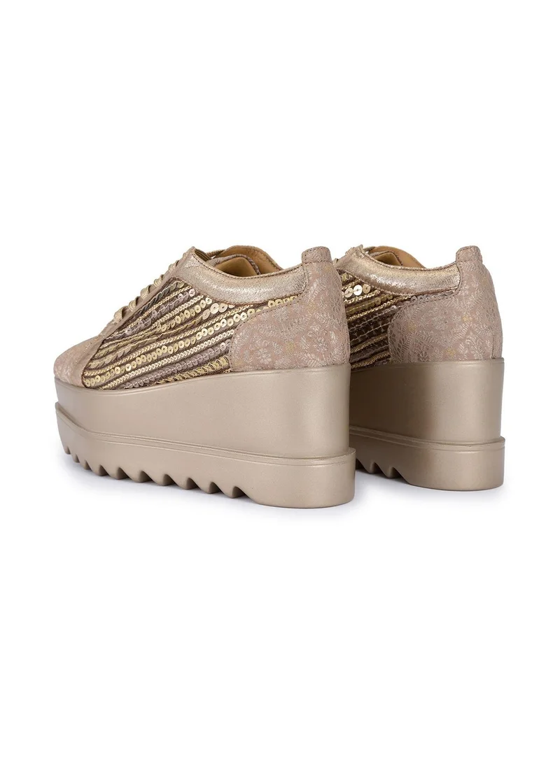 Anaar Anaar Gatsby Wedge Sneakers, Womens Festive, Special Occasion and Partywear Premium Shoes