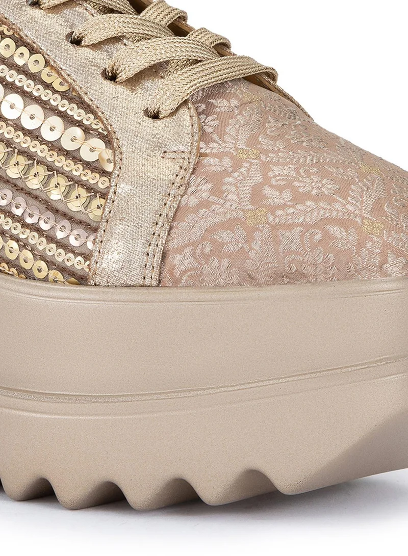 Anaar Anaar Gatsby Wedge Sneakers, Womens Festive, Special Occasion and Partywear Premium Shoes