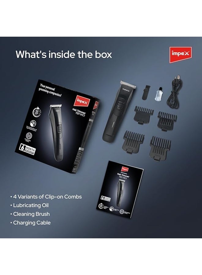 Impex Cordless Hair and Body Trimmer For Men | Battery Powered USB Rechargeable and Cordless Trimmer With 4 Of Set Comb | 60 Minutes Runtime Professional Hair Clipper for Men - Image 2