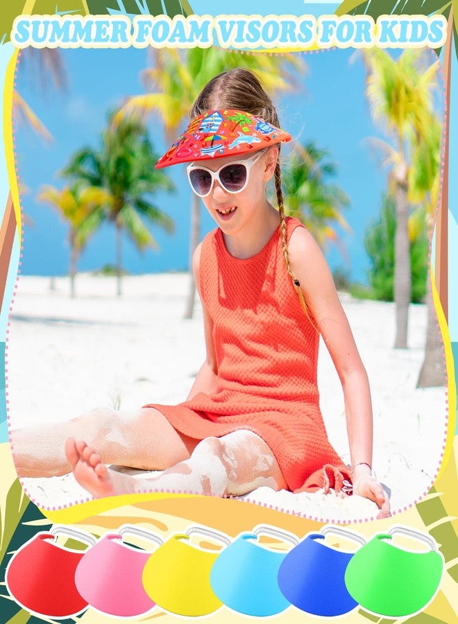 Maiteenly 36 Sets Foam Visor Summer Crafts Sun Hat Crafts Kits Include Assorted Color Foam Visor Hats Rhinestone Felt Stickers and Markers Outdoor Sea Party Activities Supplies(Fresh Color,Summer) - Image 2