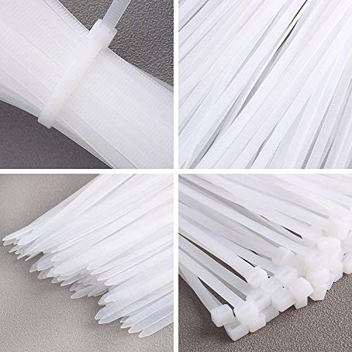 Saisn 100pcs Zip Ties Plastic Cable Zip Ties Self-Locking Nylon Wire Ties Heavy Duty Ultra Strong Zip Straps (10 Inch, White) - Image 5