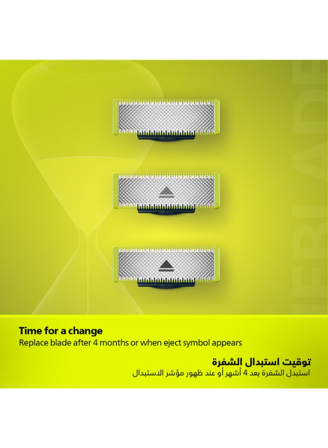 Philips OneBlade Replacement Blades QP220/51,Trim, Edge & Shave Any Length of Hair,2 Replaceable Original Blades,Fits All OneBlade Handles, Wet & Dry Use QP220/51Green - Image 3