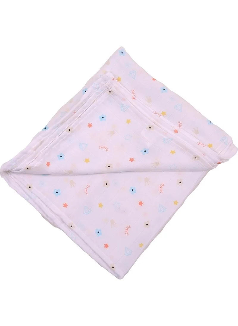 Miespiga Flower and Eyelash Printed Single Muslin Blanket