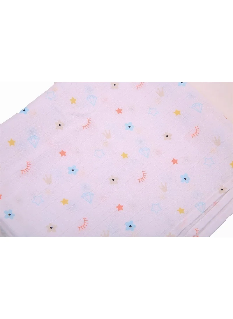 Miespiga Flower and Eyelash Printed Single Muslin Blanket