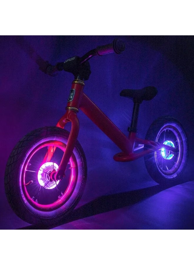 Cycling Hub Lights, Bicycle Wheel Lights, USB Rechargeable LED Bicycle Wheel Hub Lights with 7 Colors & 18 Modes, Smart Vibration Sensor, Waterproof Cycling Wheel Lights for Kids Balance Bikes & Adult Mountain Bikes - Image 1