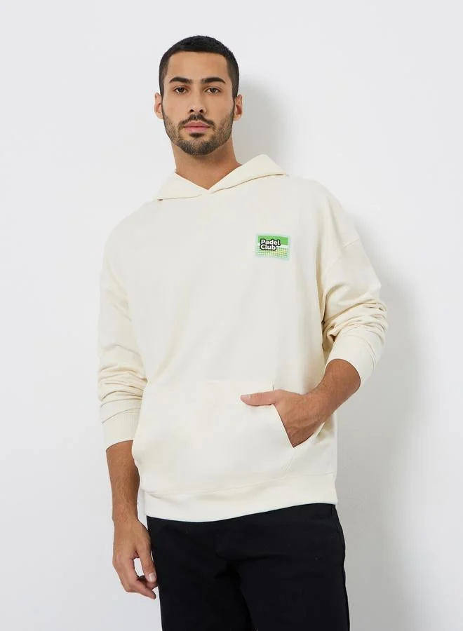 Styli Men Cream Padel Club Graphic Terry Hoodie