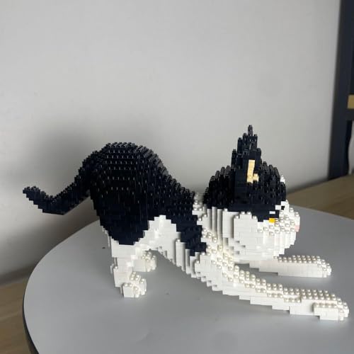 alltogetho Cow Cat Model Micro Mini Building Block Toys Sets Enjoy Layered BlackandWhite Patterns with The Dynamic Running Pose - Image 5