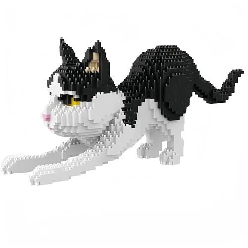 alltogetho Cow Cat Model Micro Mini Building Block Toys Sets Enjoy Layered BlackandWhite Patterns with The Dynamic Running Pose - Image 1
