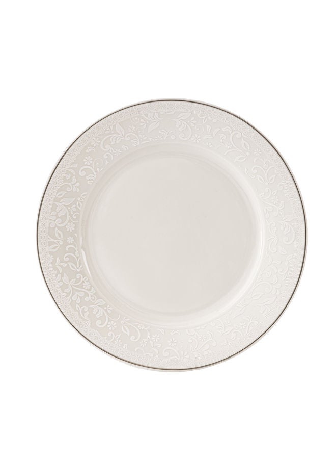 سيليا طقم صحون عشاء بورسلان 6 قطع أبيض مقاس 8 إنش - Image 2