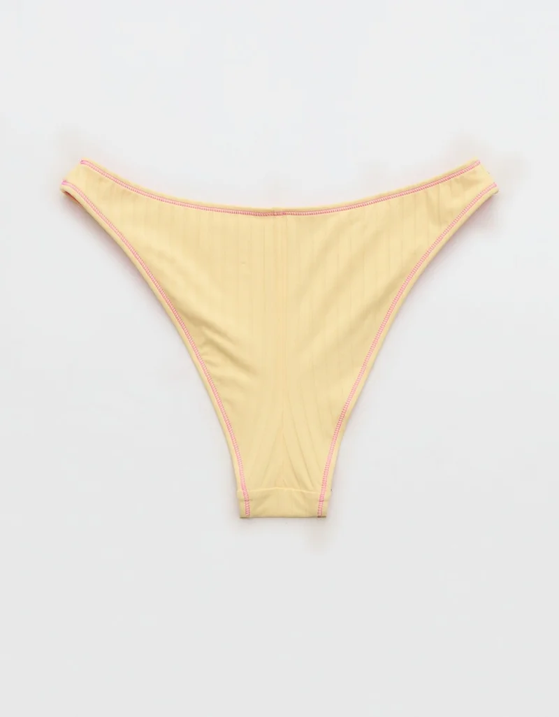 Aerie  Aerie Ribbed Mid Rise Cheeky Bikini Bottom for Women | Best Price UAE