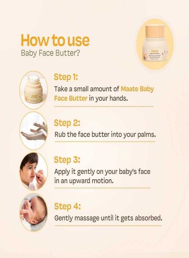 Maate Baby Face Butter 50 gm | Enriched with Shea Butter & Avocado | Soft, Nourished & Supple Facial Skin | Light & Quick Absorbing Lotion | Moisturizing Cream For Face | For Babies & Kids 0m+ - Image 5