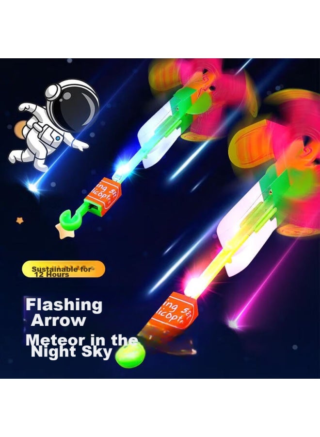 Coodora Slingshot With Light-up Bamboo Dragonfly, Ejection Toy For Boys, Flying Outdoor Night-glow Rotating Toy, 6 Pieces - Image 4