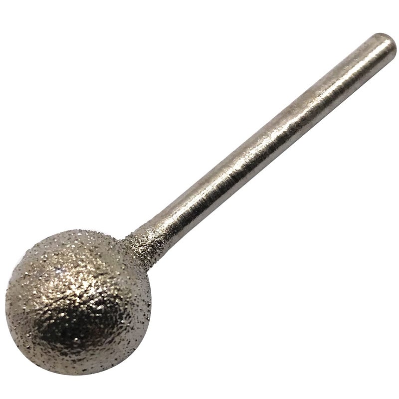 NACX 10Pcs Diamond Mounted Point, 12mm Ball Head, 3mm Shank, Diamond Grinding Bit Rotary Burrs, for Jade Stone Jewelry Ceramic Carving Polishing - Image 1