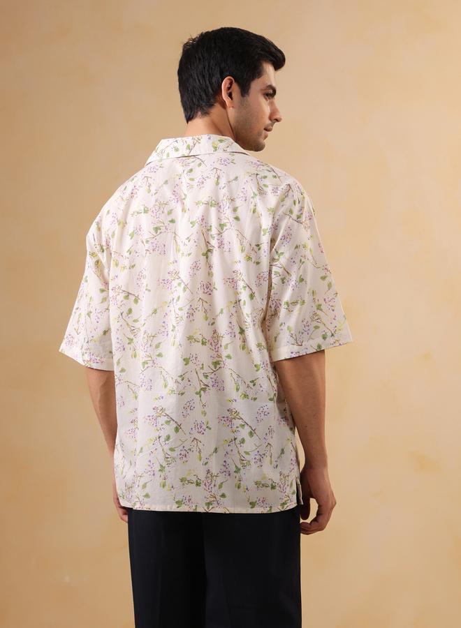 TRULOOM Men Printed Oversized Cotton Shirt - Image 3