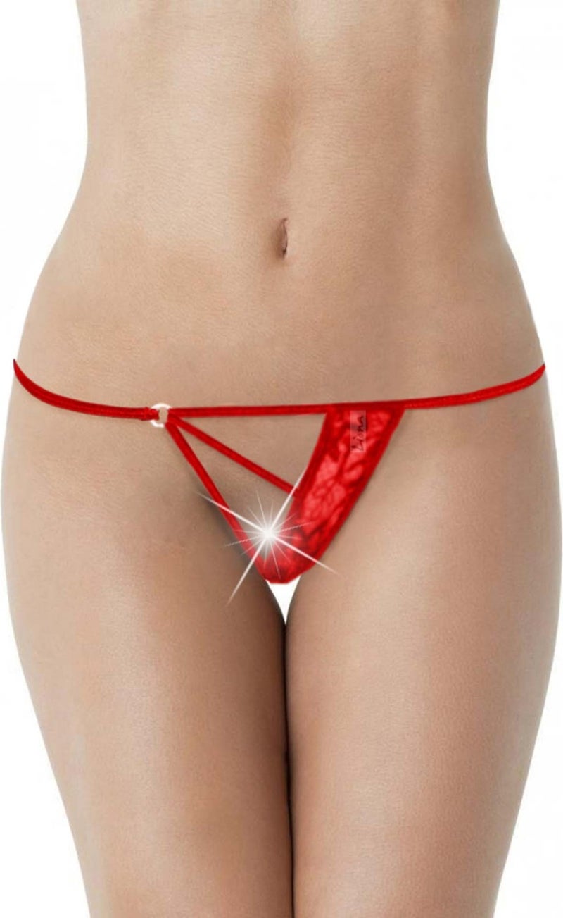 Liona Plus Size Private Area Open Women Fantasy Underwear Red Fantasy G String  - Image 1