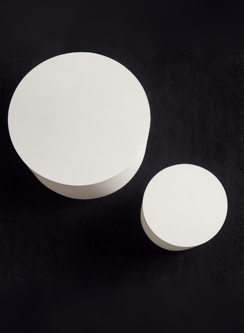Karnak 2-Piece Round White Coffee Table Set – Modern Minimalist Luxury Center Tables for Living Room, Balcony & Garden UAE - Image 3